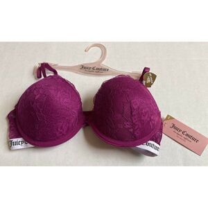 Juicy Couture Sexy Push Up Bra 34C Berry Glam